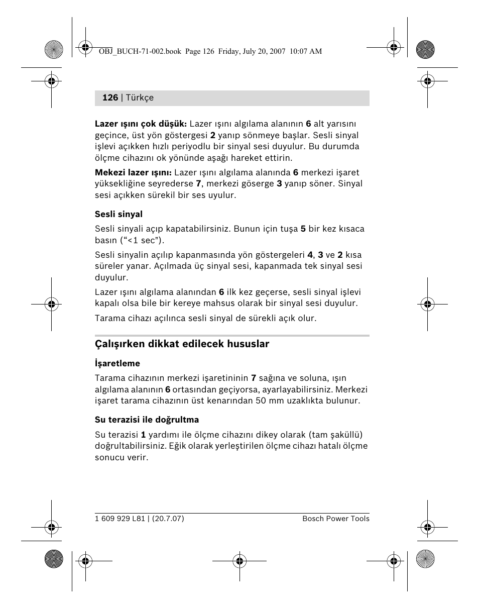 Bosch BLE 200 Professional User Manual | Page 126 / 267