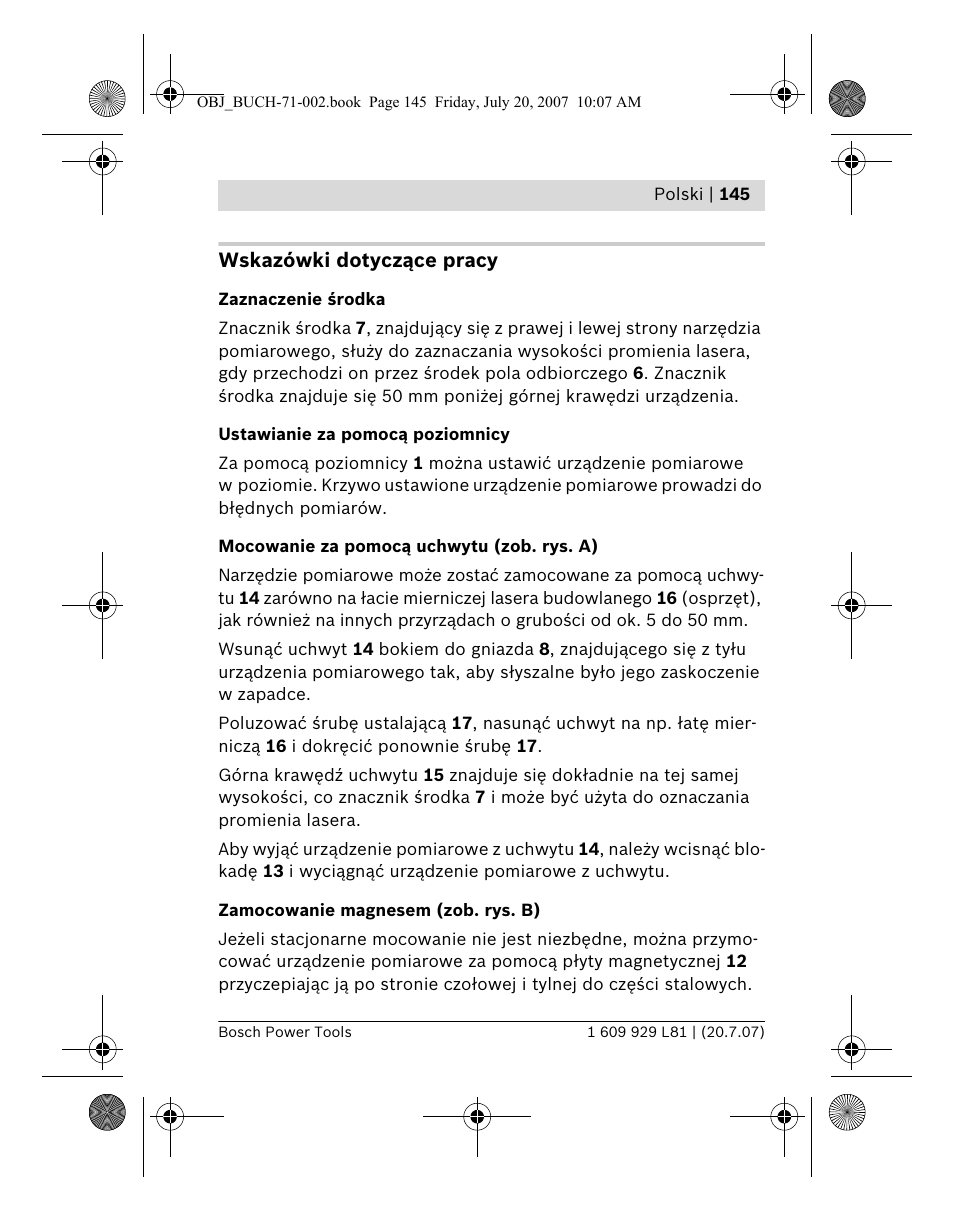 Bosch BLE 200 Professional User Manual | Page 145 / 267