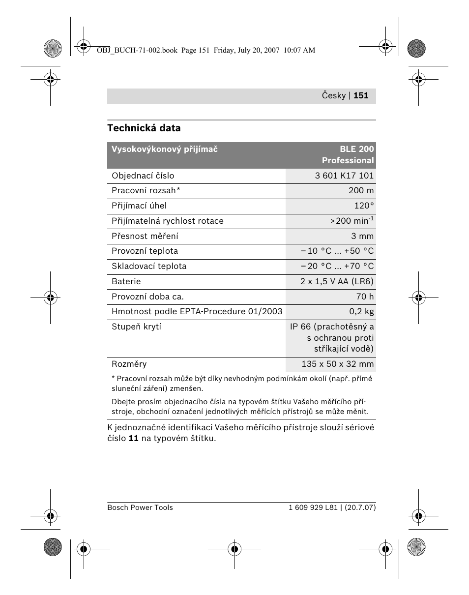 Bosch BLE 200 Professional User Manual | Page 151 / 267