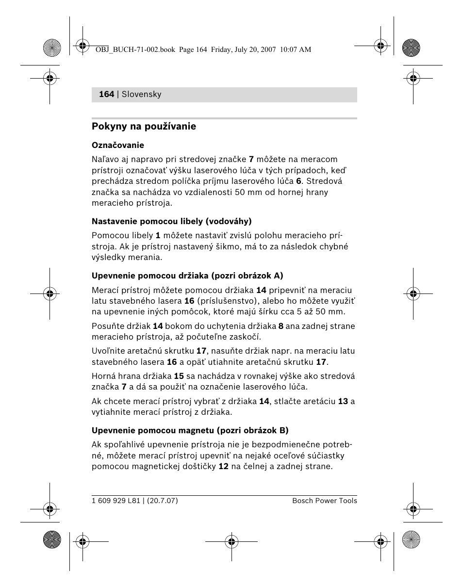 Bosch BLE 200 Professional User Manual | Page 164 / 267