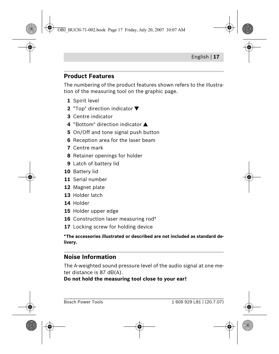 Bosch BLE 200 Professional User Manual | Page 17 / 267