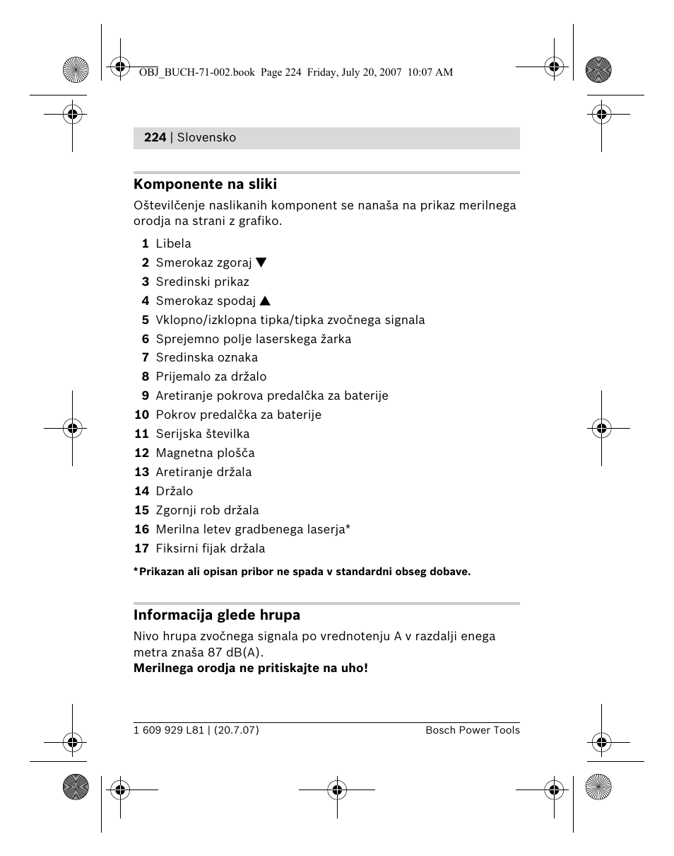 Bosch BLE 200 Professional User Manual | Page 224 / 267