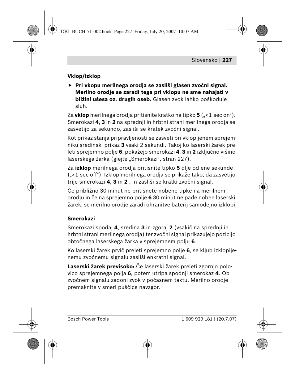 Bosch BLE 200 Professional User Manual | Page 227 / 267