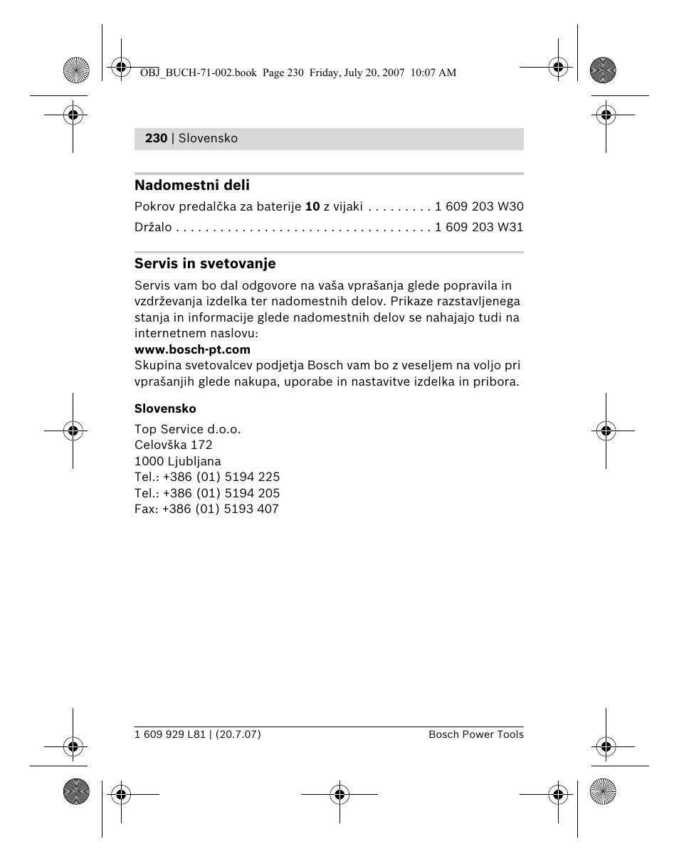 Bosch BLE 200 Professional User Manual | Page 230 / 267