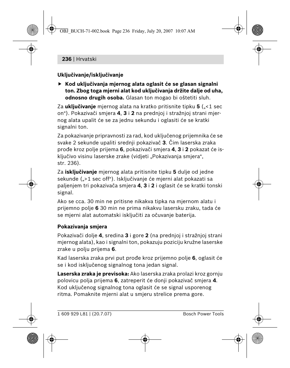 Bosch BLE 200 Professional User Manual | Page 236 / 267