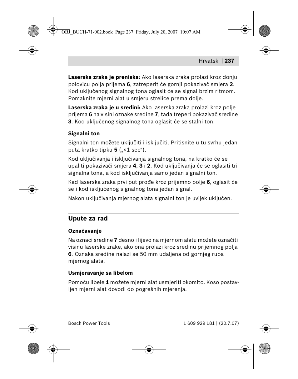 Bosch BLE 200 Professional User Manual | Page 237 / 267