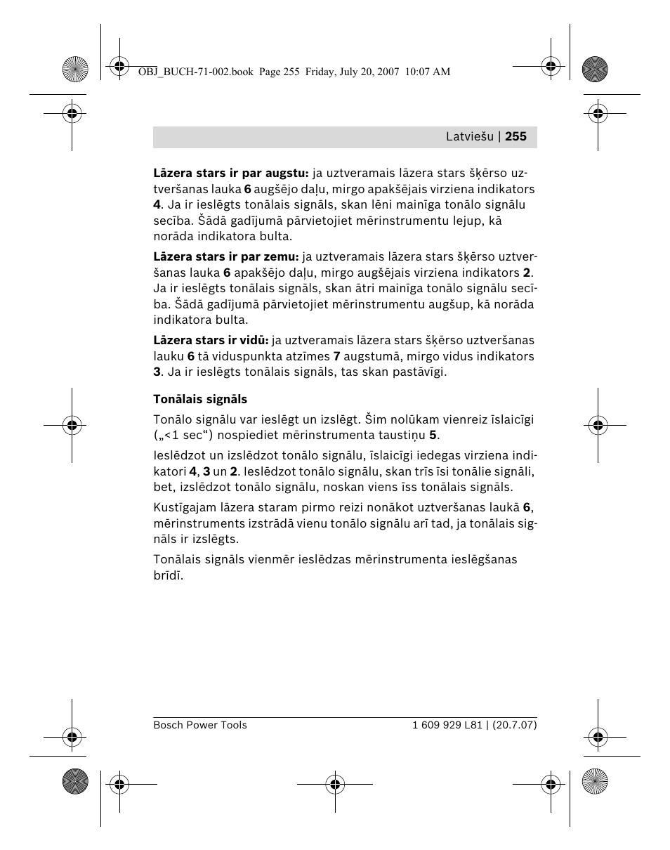 Bosch BLE 200 Professional User Manual | Page 255 / 267