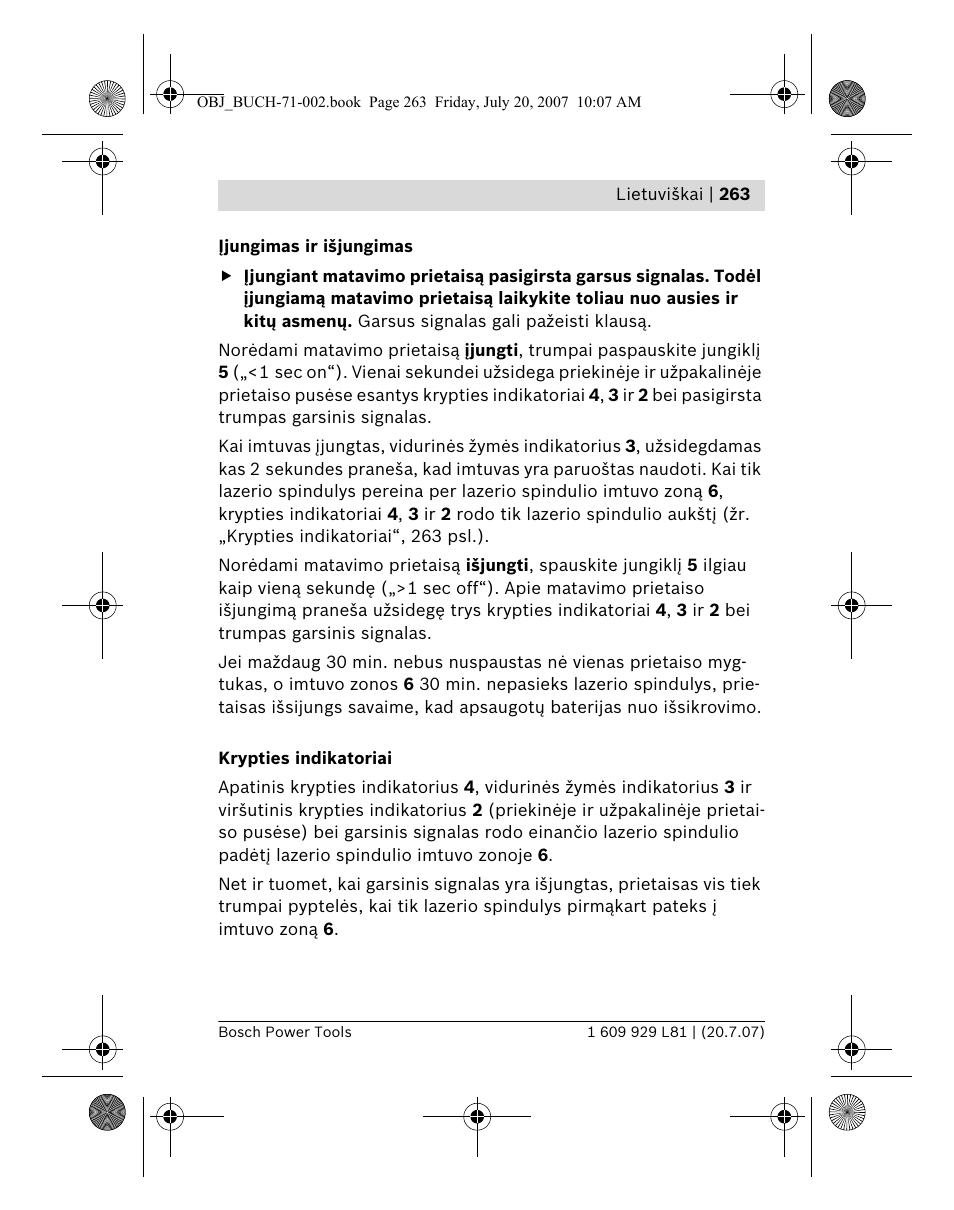 Bosch BLE 200 Professional User Manual | Page 263 / 267