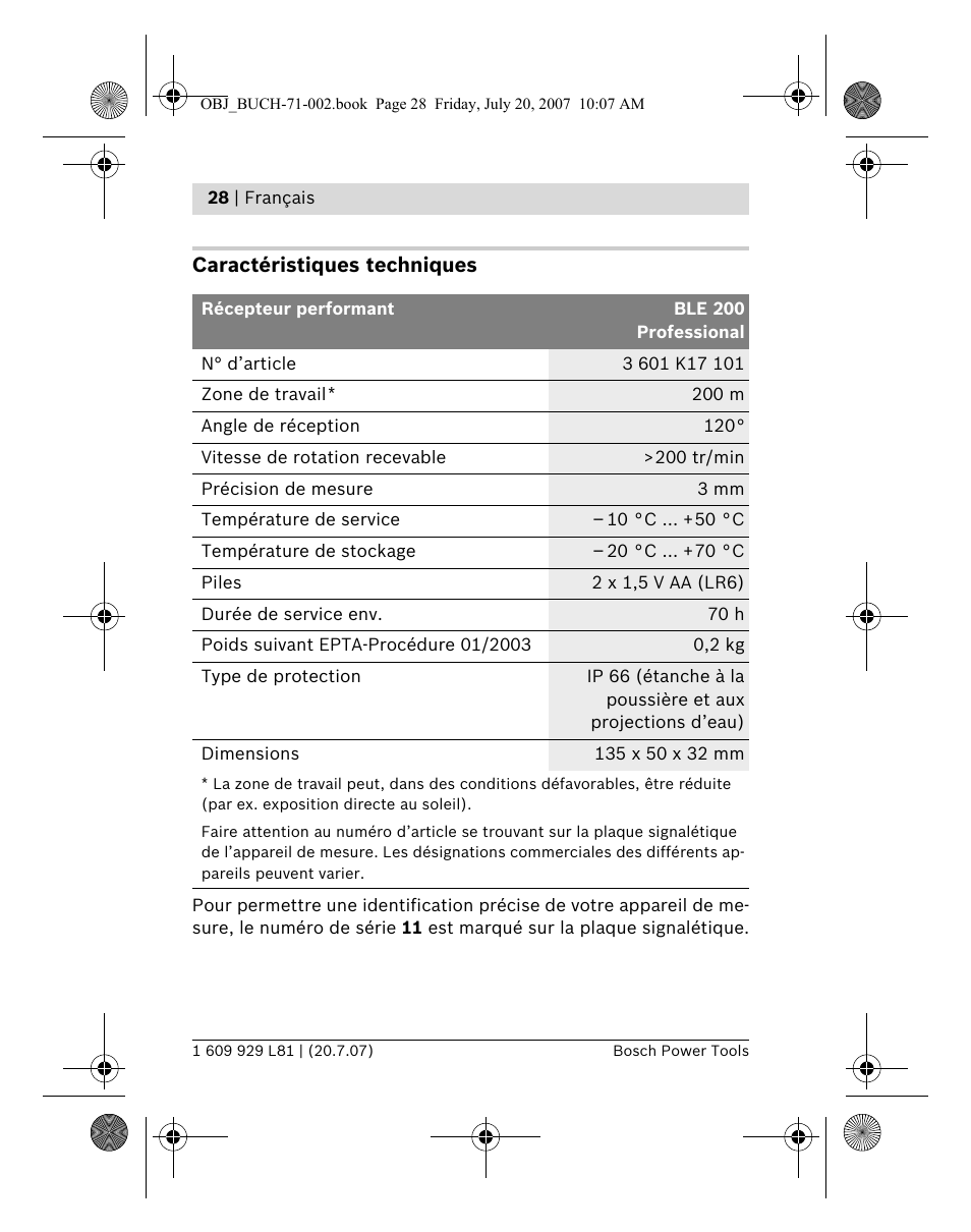 Bosch BLE 200 Professional User Manual | Page 28 / 267