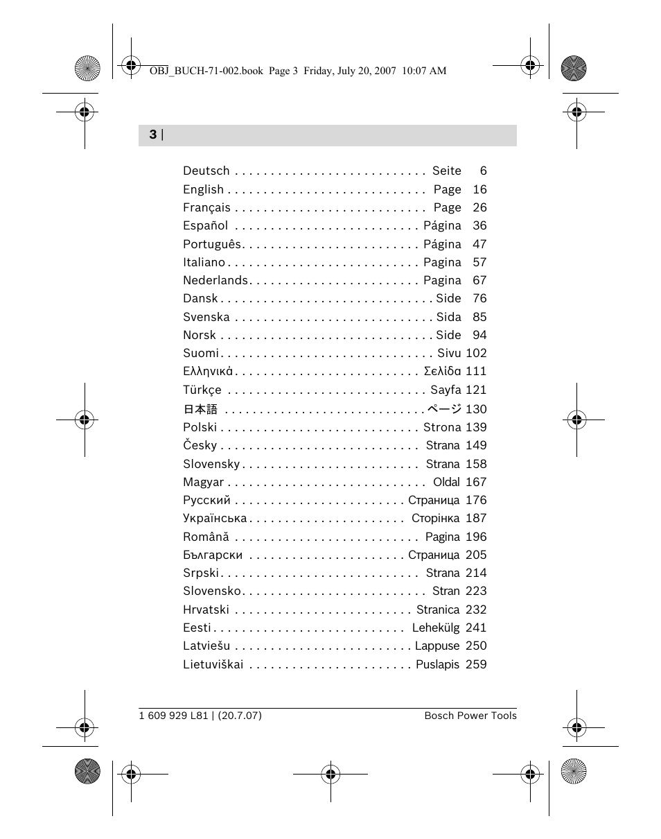 Bosch BLE 200 Professional User Manual | Page 3 / 267