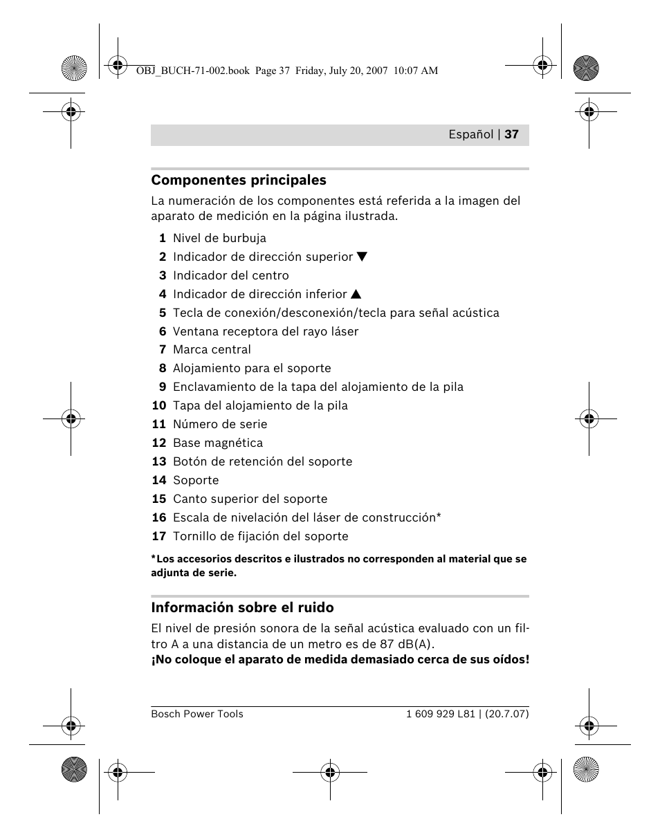 Bosch BLE 200 Professional User Manual | Page 37 / 267