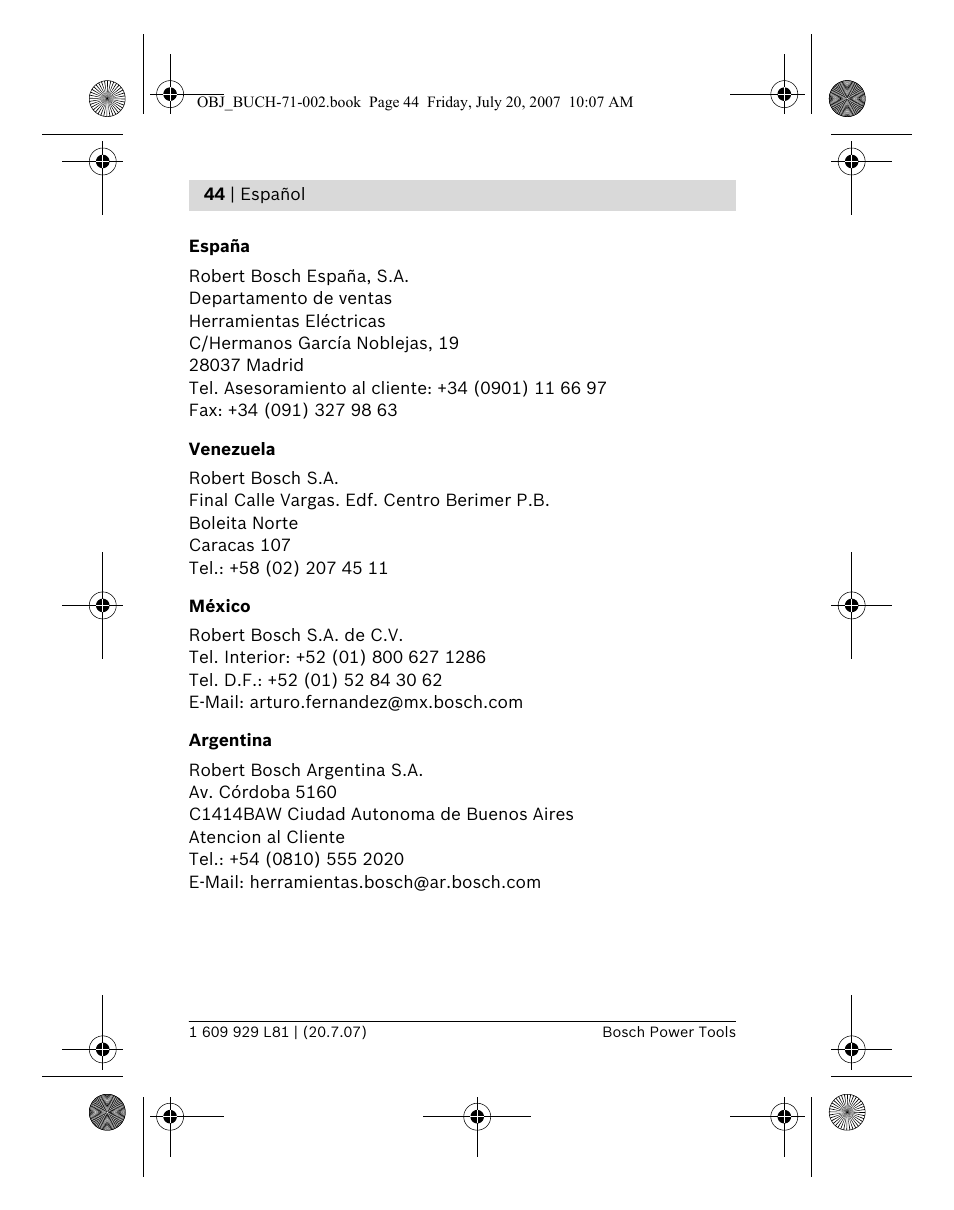 Bosch BLE 200 Professional User Manual | Page 44 / 267