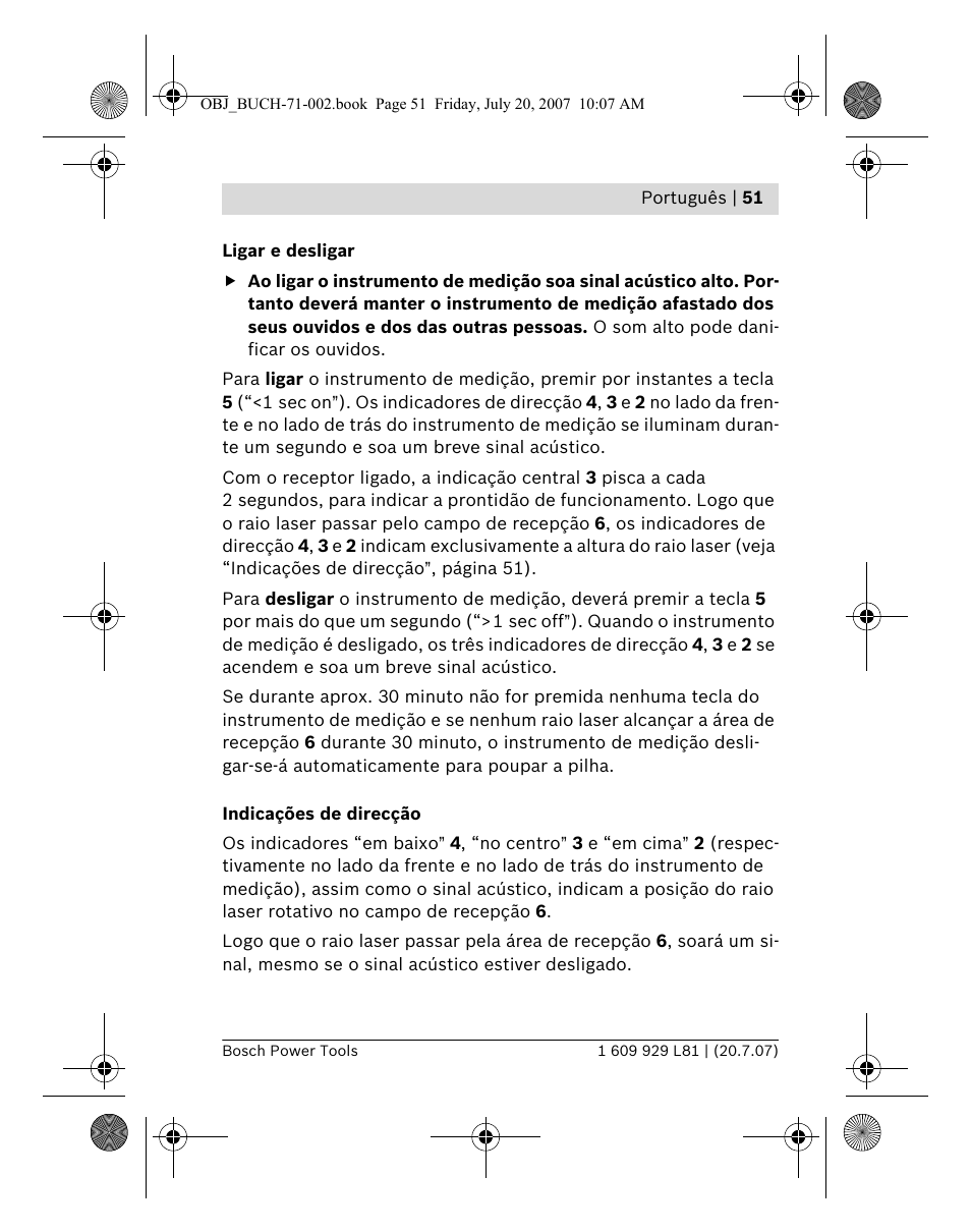 Bosch BLE 200 Professional User Manual | Page 51 / 267