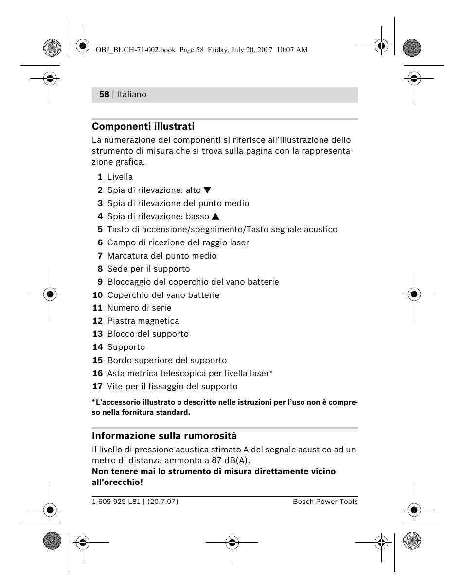 Bosch BLE 200 Professional User Manual | Page 58 / 267