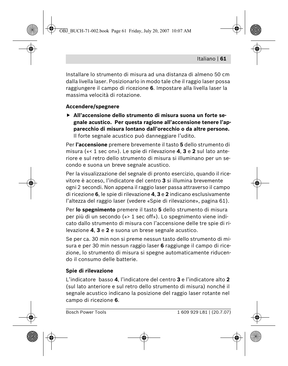 Bosch BLE 200 Professional User Manual | Page 61 / 267