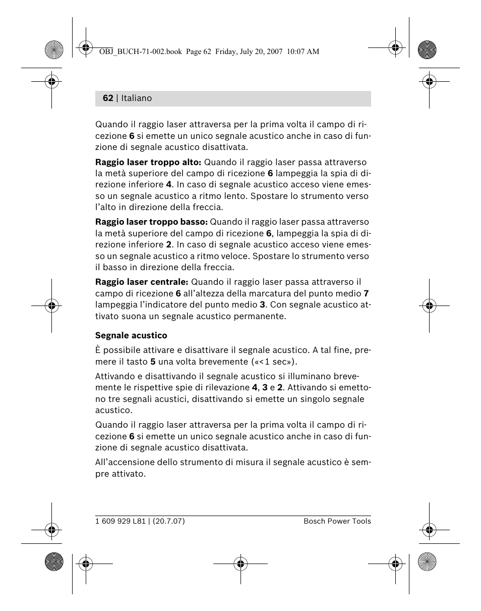 Bosch BLE 200 Professional User Manual | Page 62 / 267