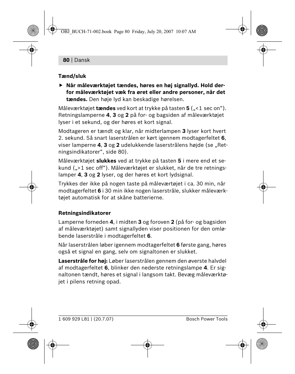 Bosch BLE 200 Professional User Manual | Page 80 / 267