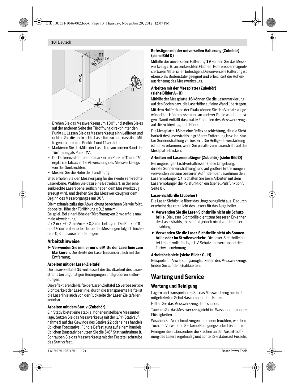 Wartung und service | Bosch GLL 3-80 P Professional User Manual | Page 10 / 196