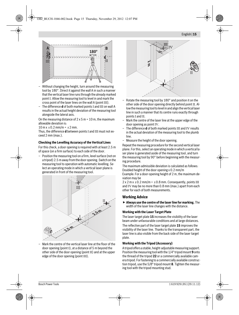 Bosch GLL 3-80 P Professional User Manual | Page 15 / 196