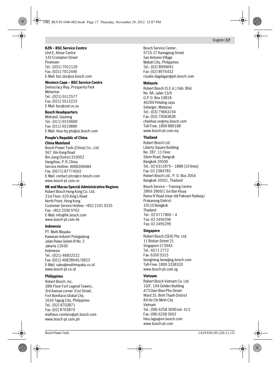 Bosch GLL 3-80 P Professional User Manual | Page 17 / 196