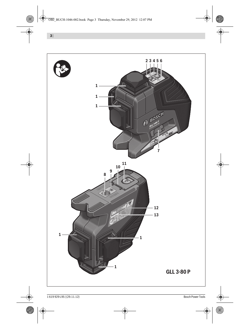 Gll 3-80 p | Bosch GLL 3-80 P Professional User Manual | Page 3 / 196