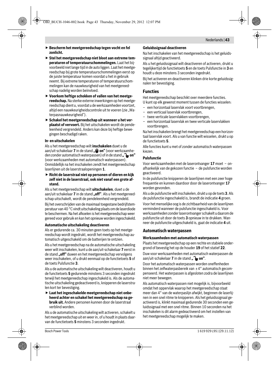 Bosch GLL 3-80 P Professional User Manual | Page 43 / 196