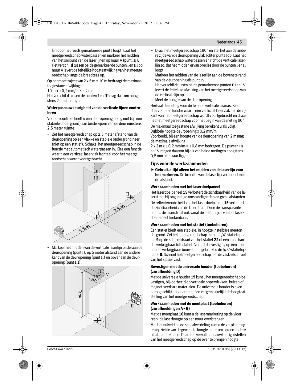 Bosch GLL 3-80 P Professional User Manual | Page 45 / 196