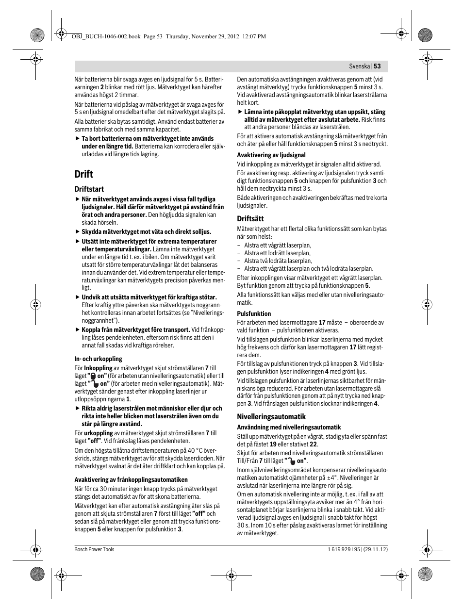 Drift | Bosch GLL 3-80 P Professional User Manual | Page 53 / 196