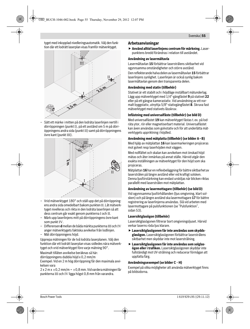 Bosch GLL 3-80 P Professional User Manual | Page 55 / 196