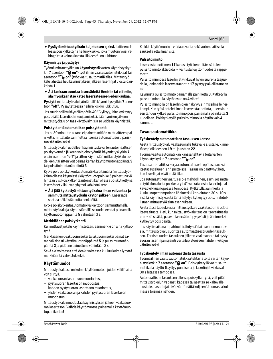 Bosch GLL 3-80 P Professional User Manual | Page 63 / 196