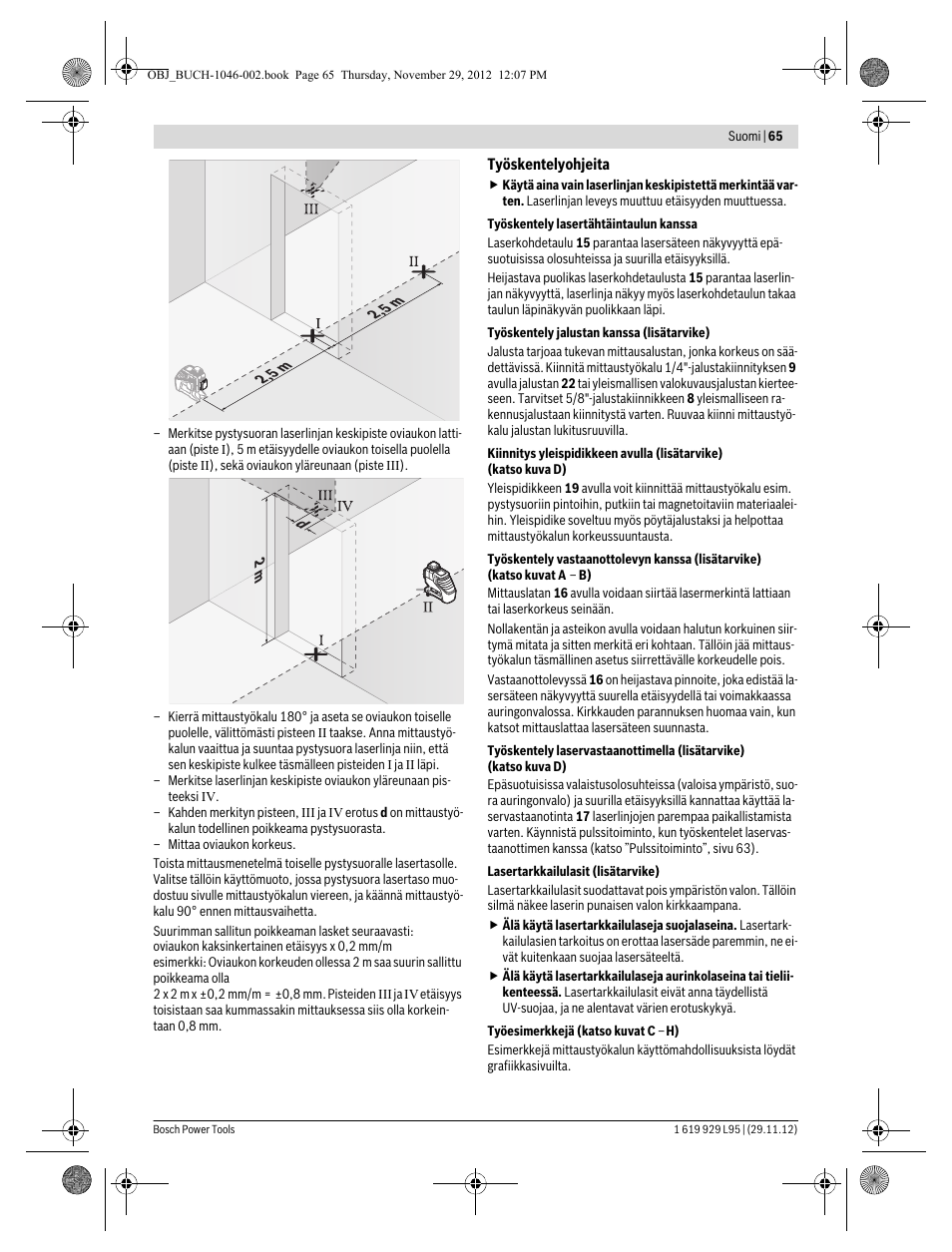 Bosch GLL 3-80 P Professional User Manual | Page 65 / 196