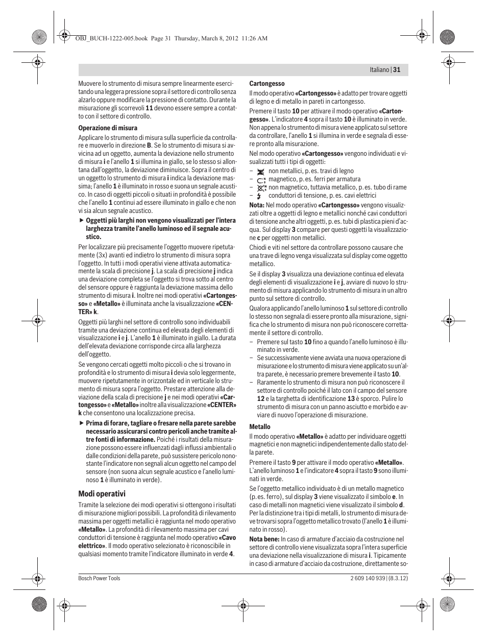 Bosch GMS 120 Professional User Manual | Page 31 / 156