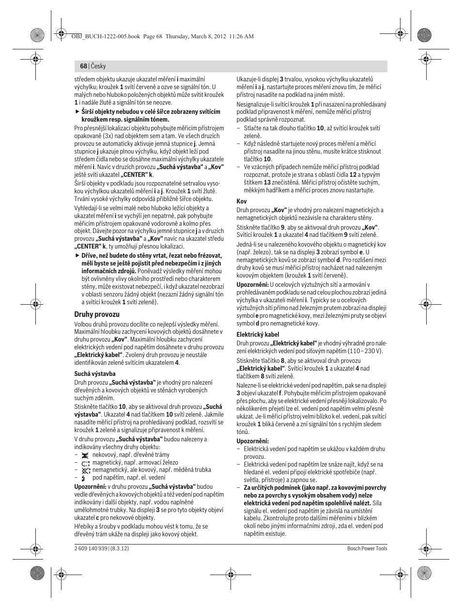 Bosch GMS 120 Professional User Manual | Page 68 / 156