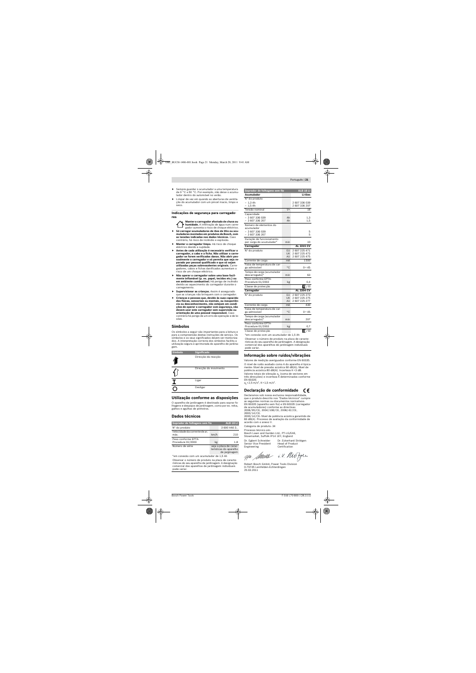 Bosch ALB 18 LI User Manual | Page 21 / 114