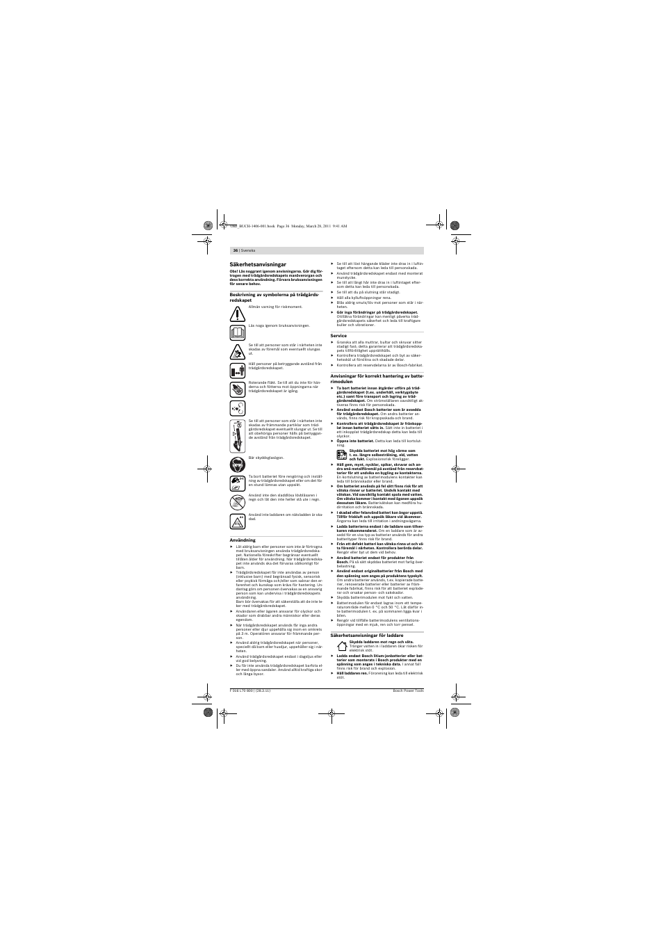 Bosch ALB 18 LI User Manual | Page 36 / 114