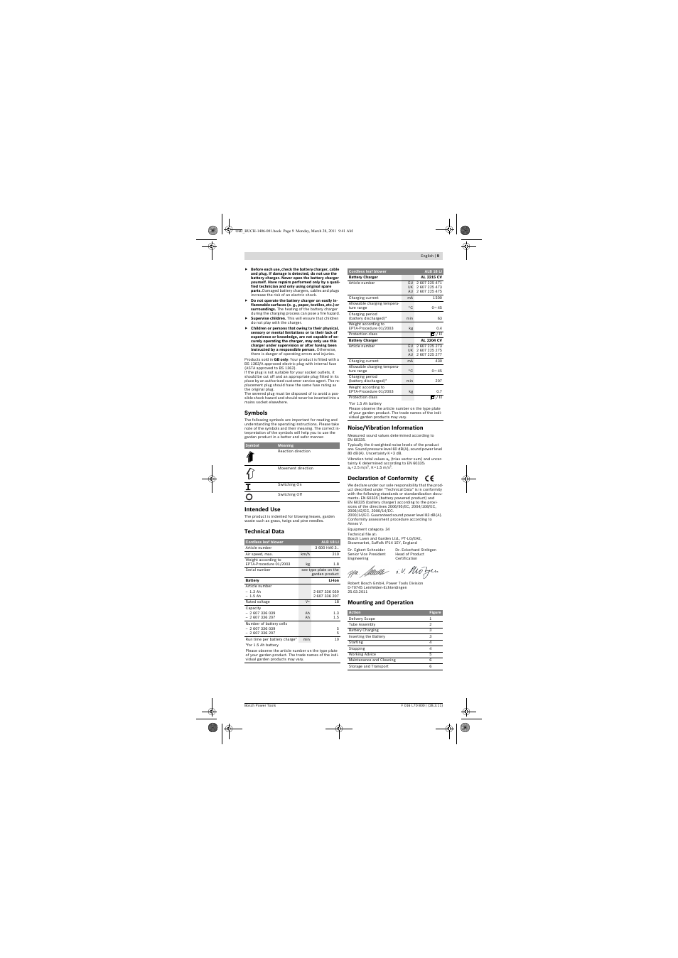 Bosch ALB 18 LI User Manual | Page 9 / 114