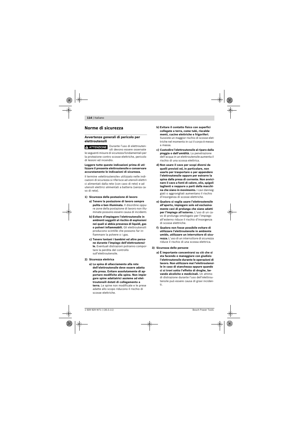Norme di sicurezza | Bosch PPS 7S User Manual | Page 114 / 537
