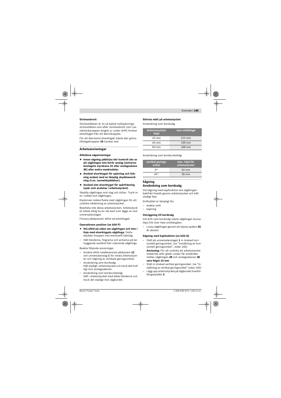 Bosch PPS 7S User Manual | Page 185 / 537