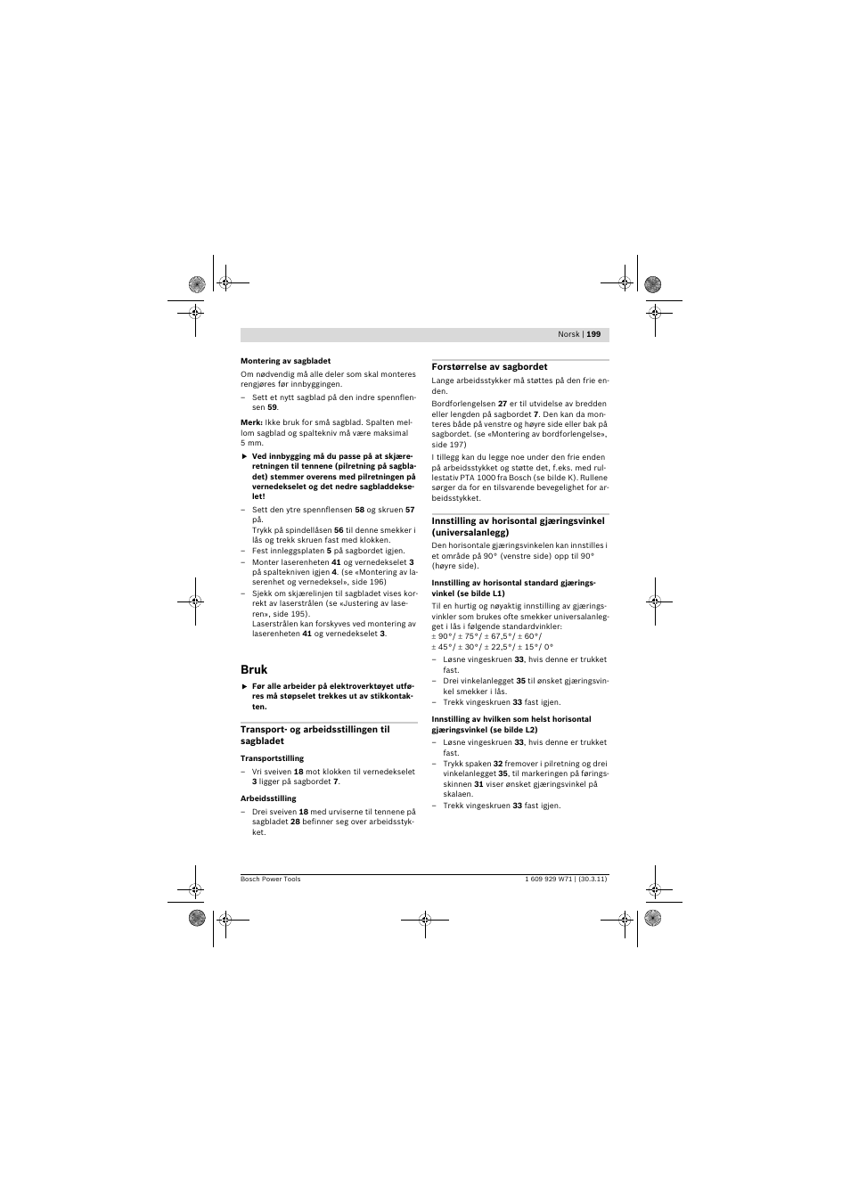 Bruk | Bosch PPS 7S User Manual | Page 199 / 537