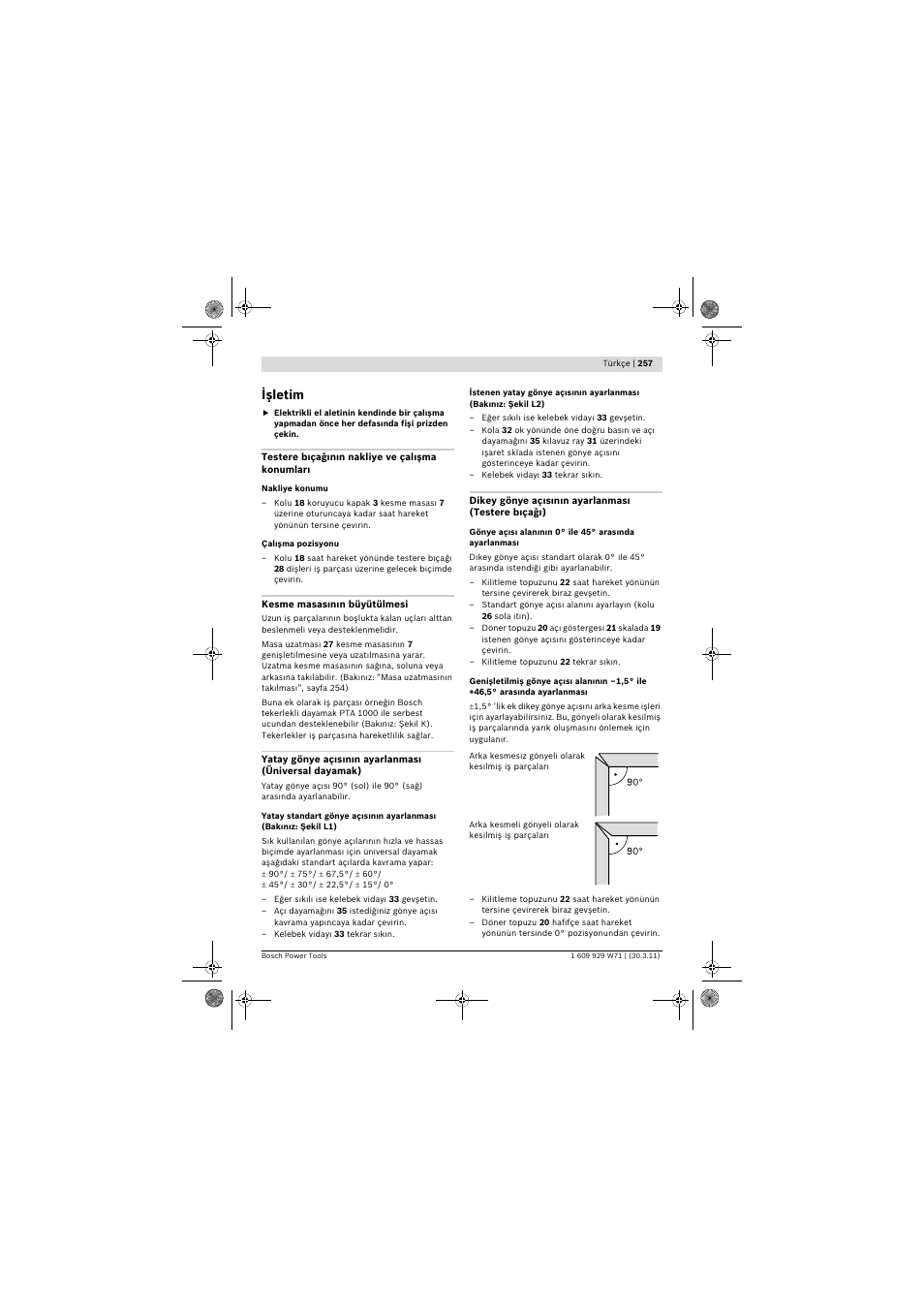 Işletim | Bosch PPS 7S User Manual | Page 257 / 537
