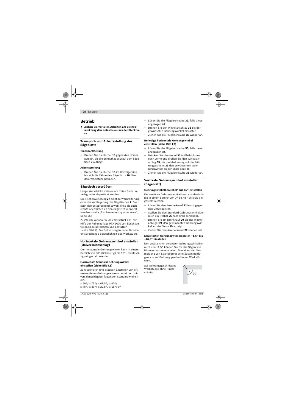 Betrieb | Bosch PPS 7S User Manual | Page 28 / 537