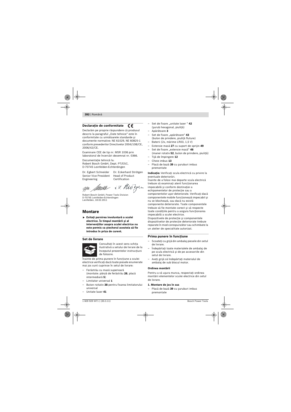 Montare | Bosch PPS 7S User Manual | Page 392 / 537