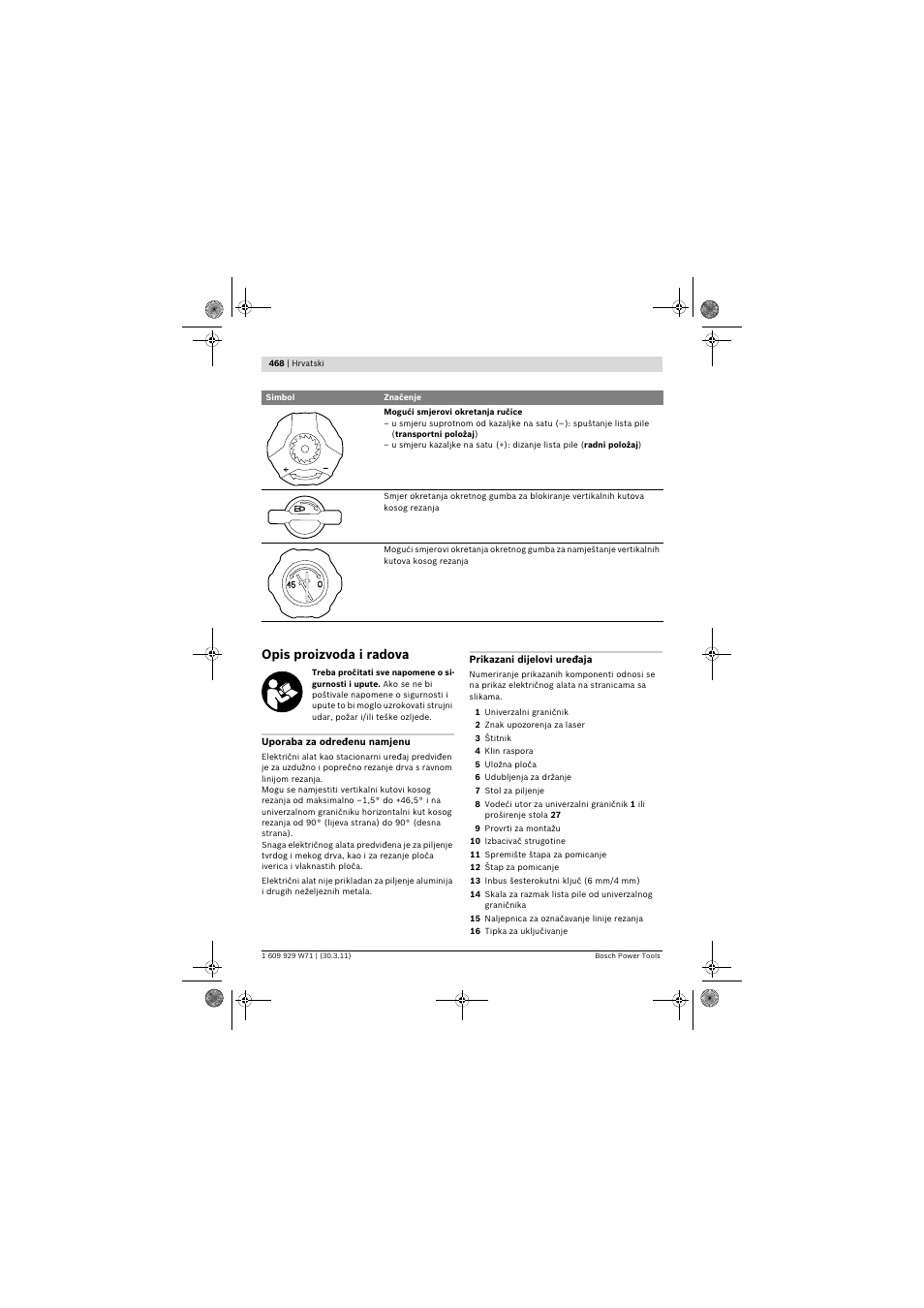 Opis proizvoda i radova | Bosch PPS 7S User Manual | Page 468 / 537