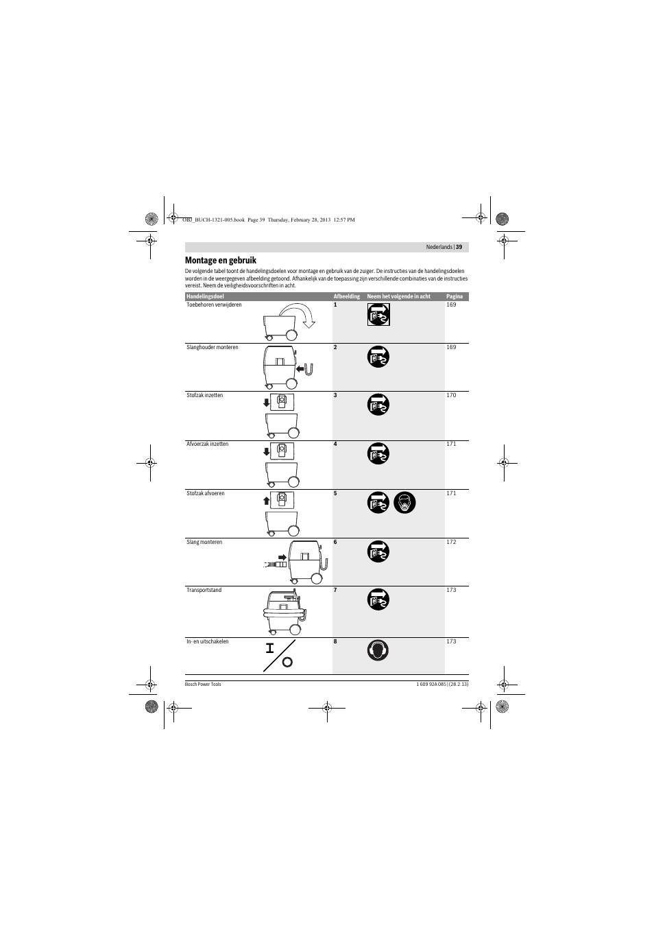 Montage en gebruik | Bosch GAS 20 L SFC Professional User Manual | Page 39 / 184