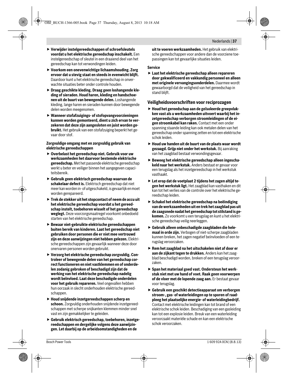 Bosch GSA 1300 PCE Professional User Manual | Page 37 / 156