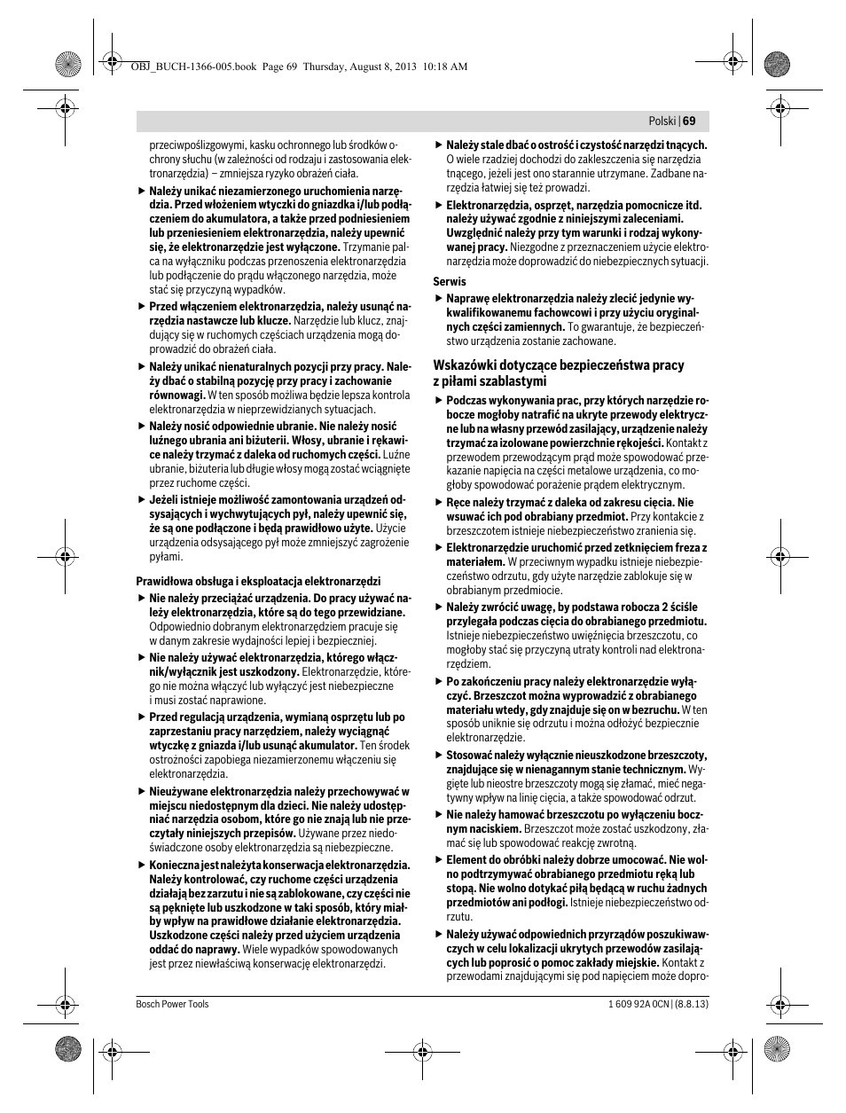 Bosch GSA 1300 PCE Professional User Manual | Page 69 / 156