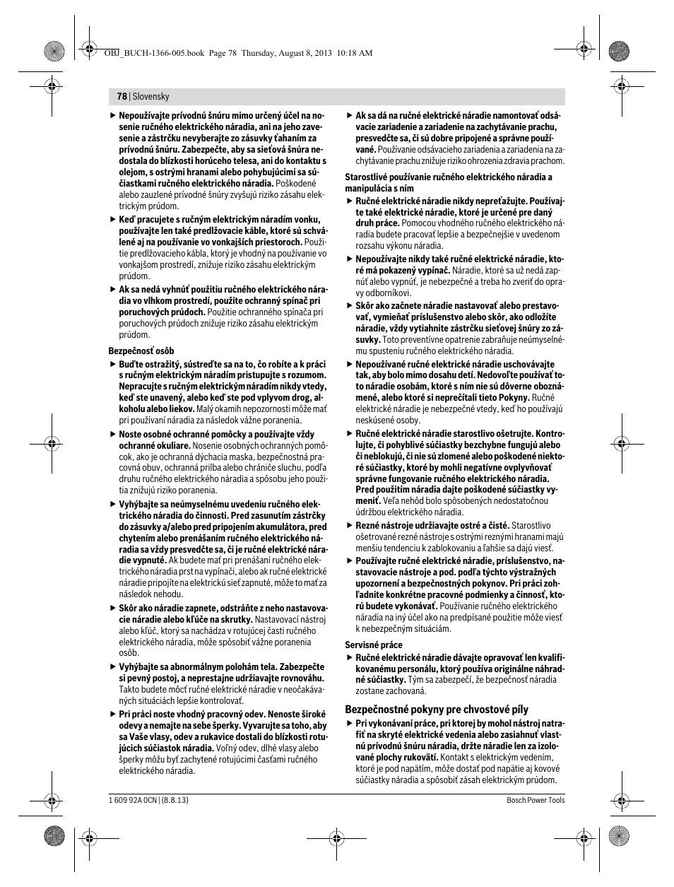 Bosch GSA 1300 PCE Professional User Manual | Page 78 / 156