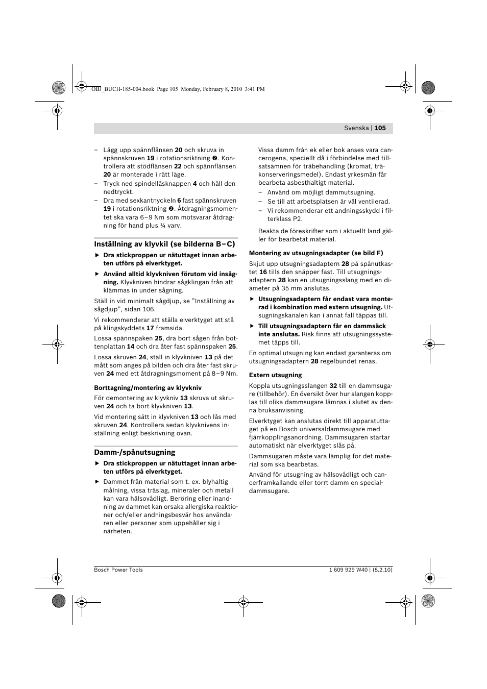 Bosch GKS 160 Professional User Manual | Page 105 / 333