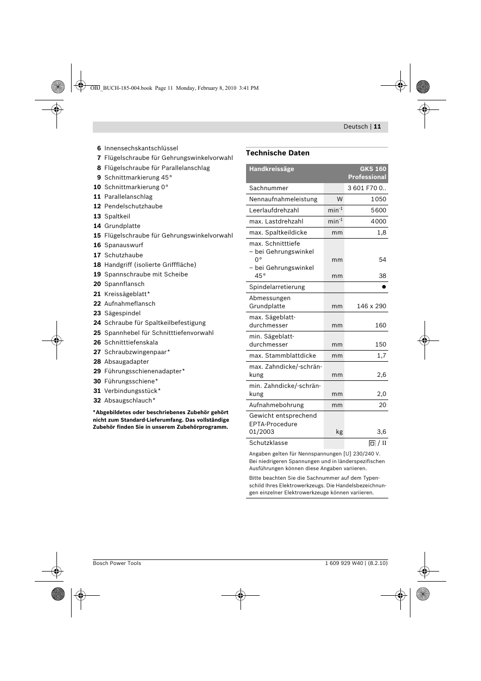 Bosch GKS 160 Professional User Manual | Page 11 / 333