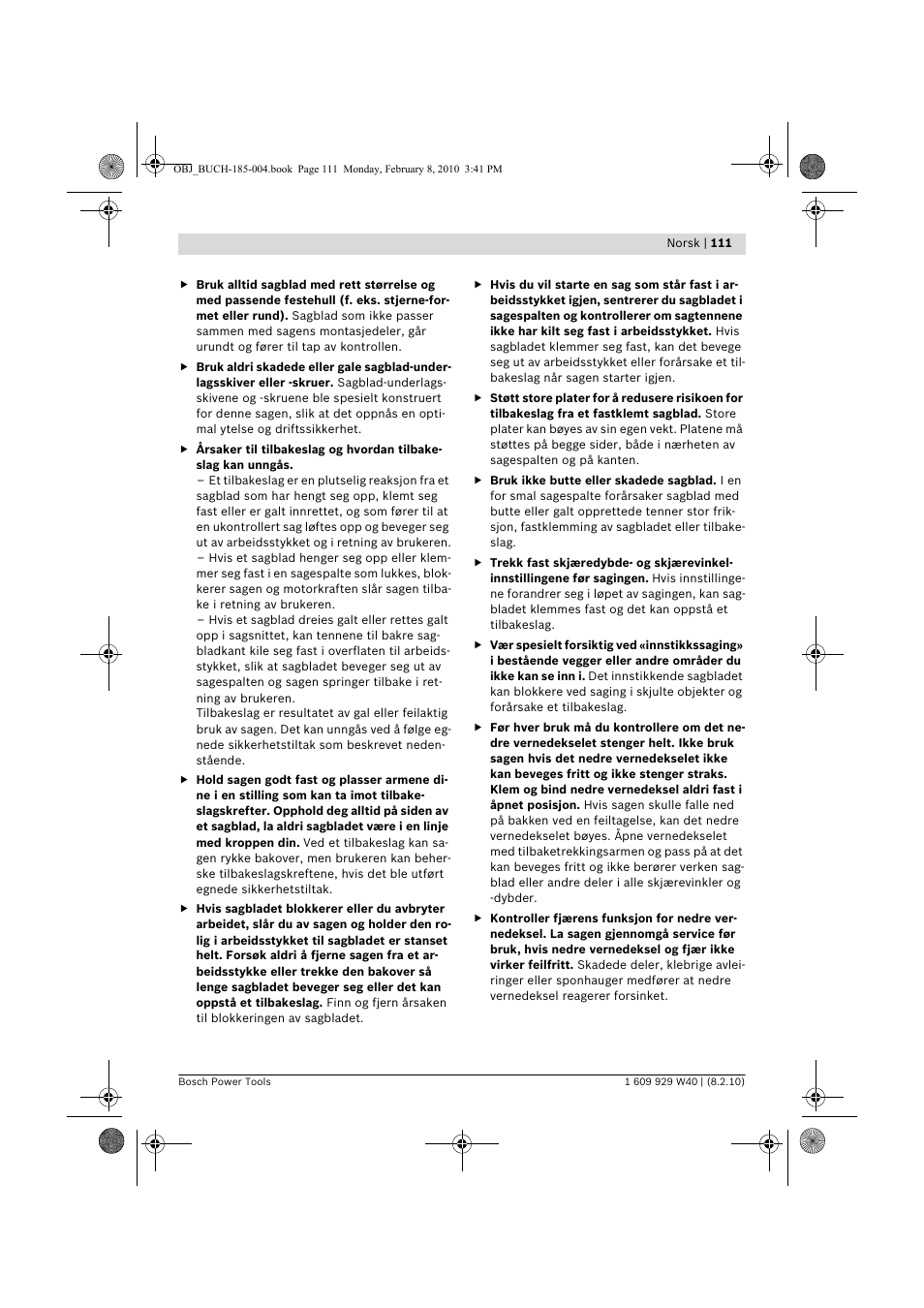 Bosch GKS 160 Professional User Manual | Page 111 / 333